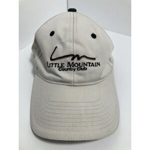 Little Mountain Country Club Hat Cap Adult Beige Golf Logo Embroidered -STAINS